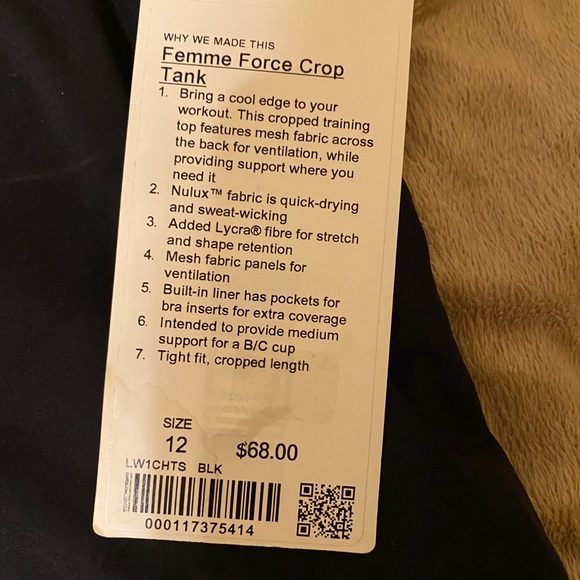 Lululemon Femme Force Cropped Tank - Picture 10 of 12